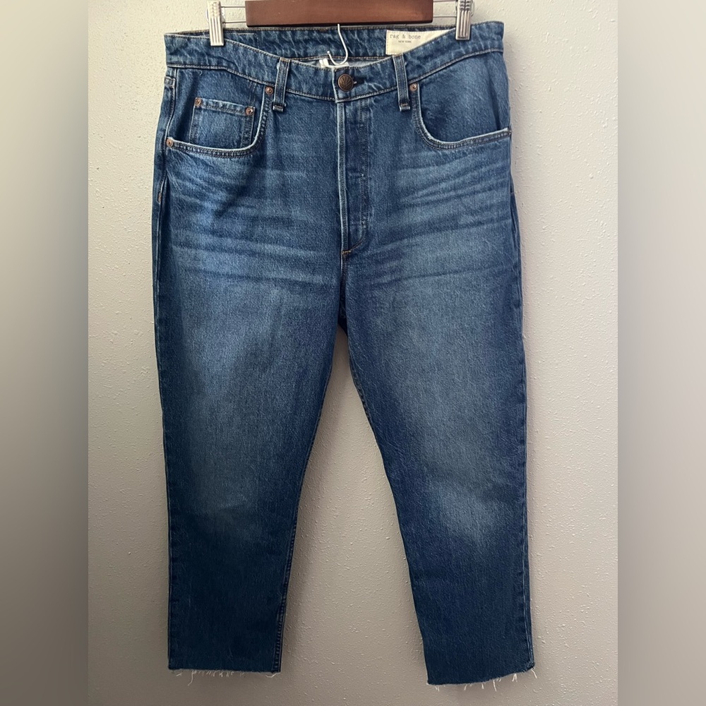 rag & bone Nina High-Rise Ankle Straight Cigarette in Monty Wash Size 31 New
